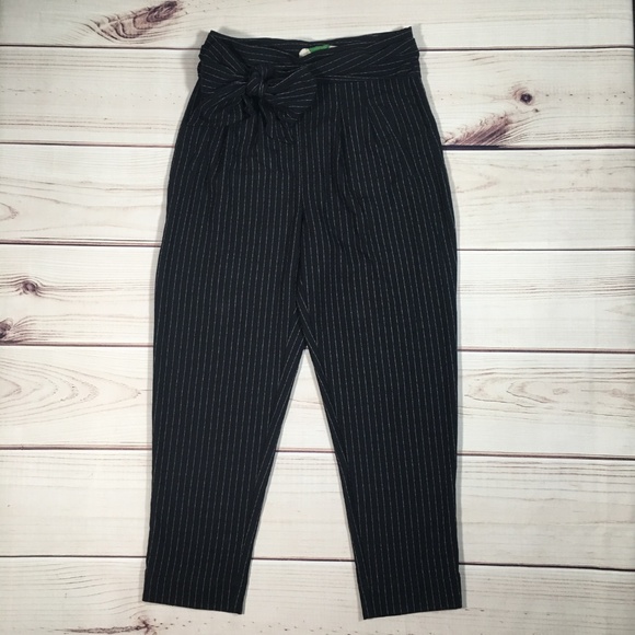 ANTHROPOLOGIE Bow Waist Pinstripe Pants Size 2 - Picture 7 of 7